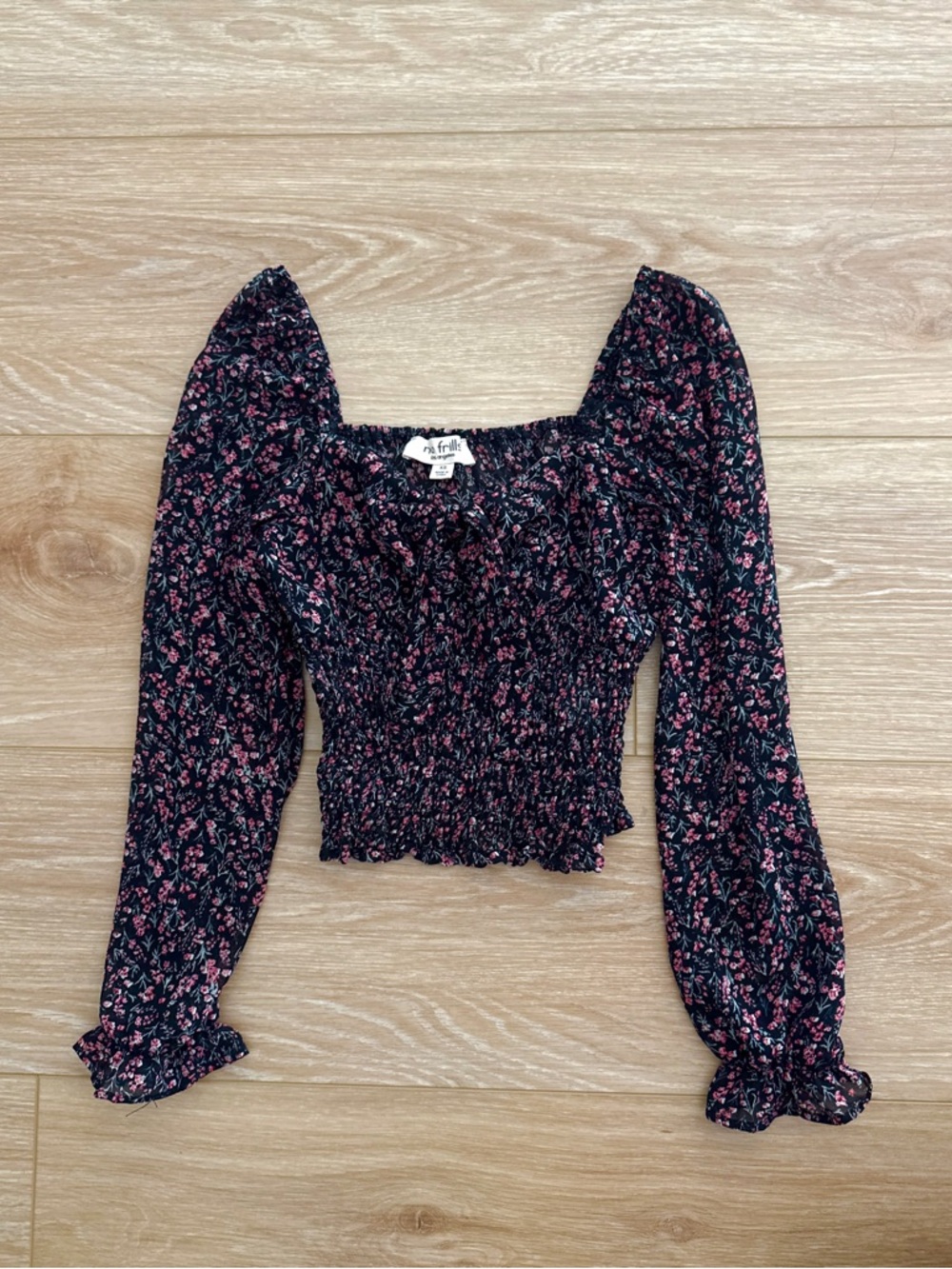 Floral Smocked Long-Sleeve Top